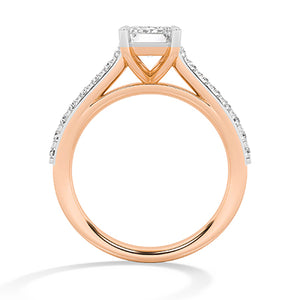 Emerald LG Diamond Ring in Rose Gold - BH Diamond Center Antwerp