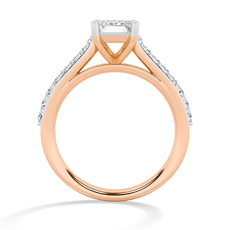 Emerald LG Diamond Ring in Rose Gold - BH Diamond Center Antwerp