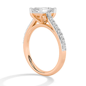 Emerald LG Diamond Ring in Rose Gold - BH Diamond Center Antwerp
