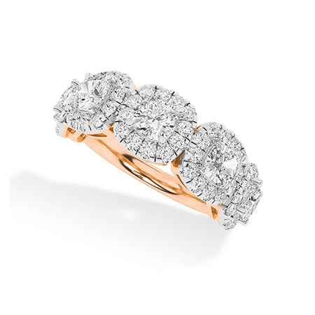 Round Lab-Grown Diamond Ring 18K Gold - Rose Gold 3D