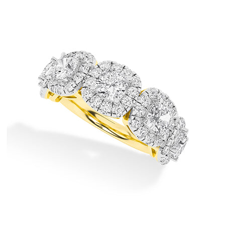 Round Lab-Grown Diamond Ring 18K Gold - Yellow Gold 3D