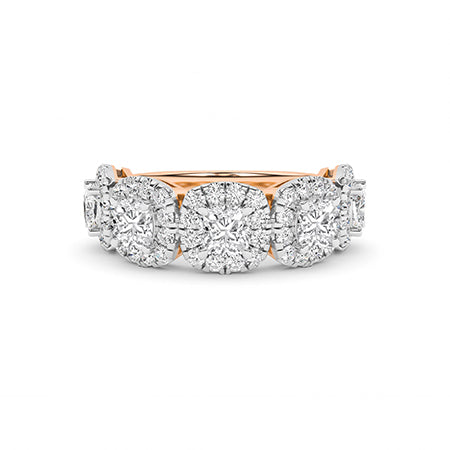 Round Lab-Grown Diamond Ring 18K Gold - Rose Gold Down