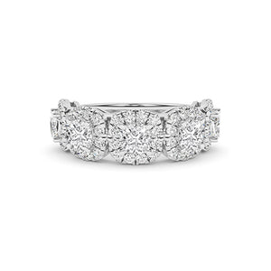 Round Lab-Grown Diamond Ring 18K Gold - White Gold Down