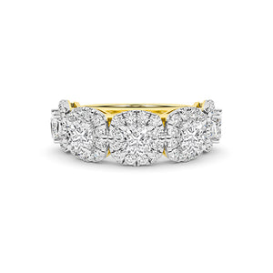 Round Lab-Grown Diamond Ring 18K Gold - Yellow Gold Down