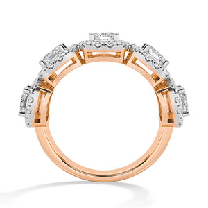 Round Lab-Grown Diamond Ring 18K Gold - Rose Gold Front