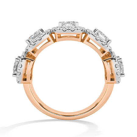 Round Lab-Grown Diamond Ring 18K Gold - Rose Gold Front