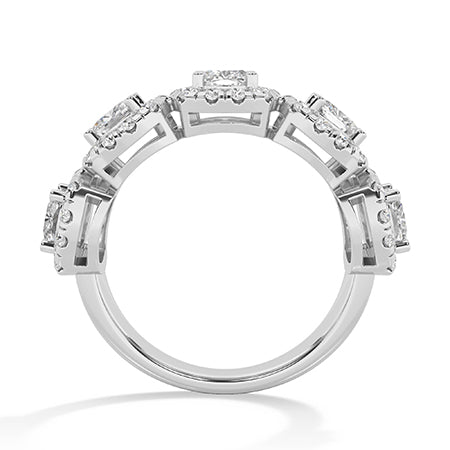 Round Lab-Grown Diamond Ring 18K Gold - White Gold Front