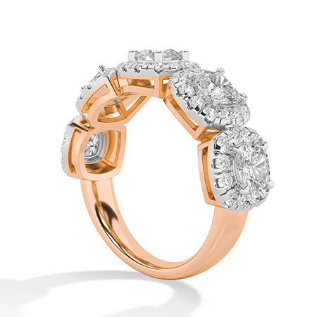 Round Lab-Grown Diamond Ring 18K Gold - Rose Gold Side