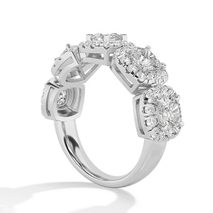 Round Lab-Grown Diamond Ring 18K Gold - White Gold Side