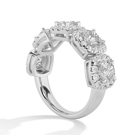 Round Lab-Grown Diamond Ring 18K Gold - White Gold Side