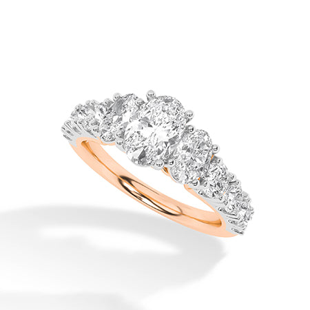 Bague en diamant LG ovale en or blanc - BH Diamond Center Anvers