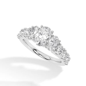 Bague en diamant LG ovale en or jaune - BH Diamond Center Anvers