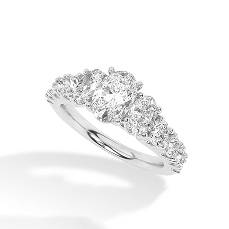 Bague en diamant LG ovale en or jaune - BH Diamond Center Anvers