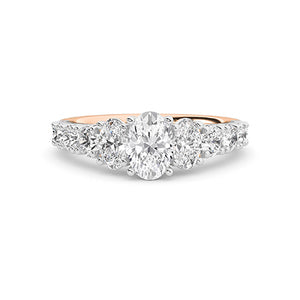 Bague en diamant LG ovale en or jaune - BH Diamond Center Anvers