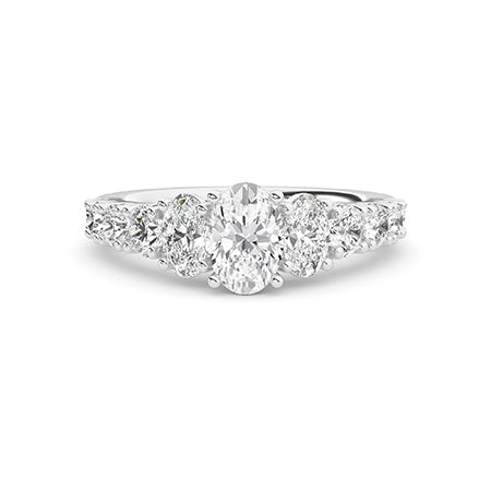 Bague en diamant LG ovale en or jaune - BH Diamond Center Anvers