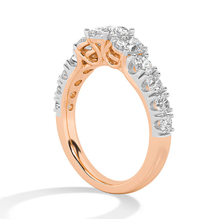 Bague en diamant LG ovale en or blanc - BH Diamond Center Anvers