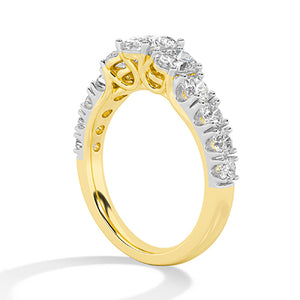 Bague en diamant LG ovale en or jaune - BH Diamond Center Anvers