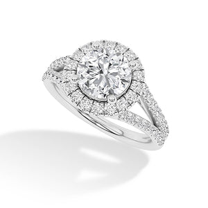 Bague en diamant LG ronde en or rose - BH Diamond Center Anvers