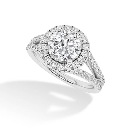 Bague en diamant LG ronde en or rose - BH Diamond Center Anvers