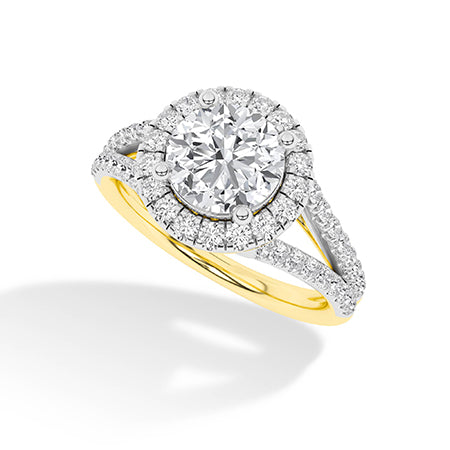 Bague en diamant LG ronde en or rose - BH Diamond Center Anvers