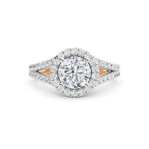 Bague en diamant LG ronde en or rose - BH Diamond Center Anvers
