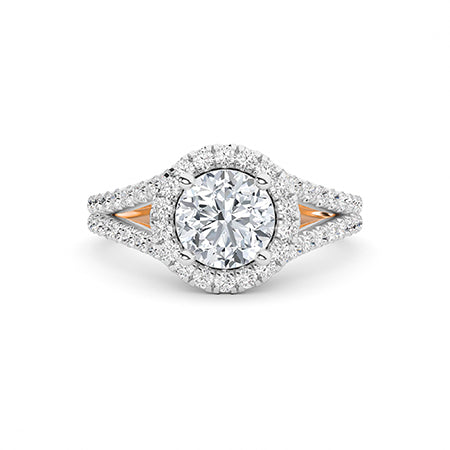 Bague en diamant LG ronde en or rose - BH Diamond Center Anvers