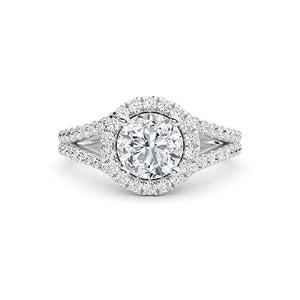 Bague en diamant LG ronde en or rose - BH Diamond Center Anvers