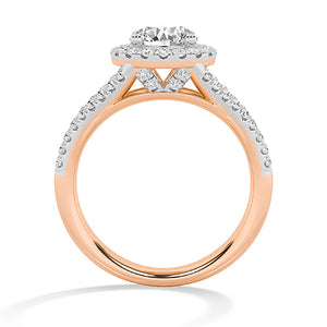 Bague en diamant LG ronde en or rose - BH Diamond Center Anvers