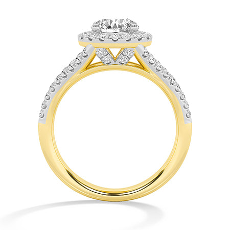 Bague en diamant LG ronde en or rose - BH Diamond Center Anvers