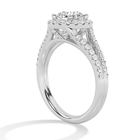 Bague en diamant LG ronde en or rose - BH Diamond Center Anvers
