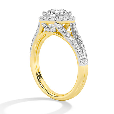 Bague en diamant LG ronde en or rose - BH Diamond Center Anvers