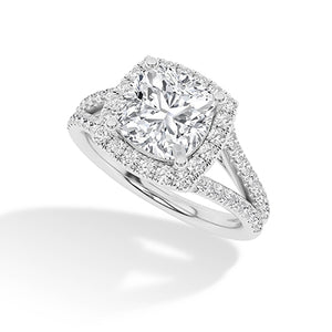 Cushion LG Diamond Ring in Yellow Gold - BH Diamond Center Antwerp
