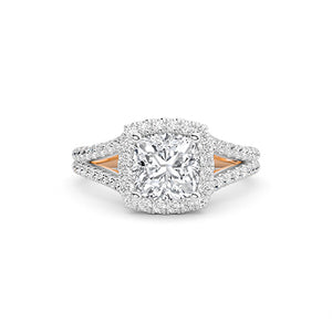 Cushion LG Diamond Ring in Yellow Gold - BH Diamond Center Antwerp