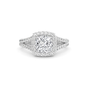 Cushion LG Diamond Ring in Yellow Gold - BH Diamond Center Antwerp