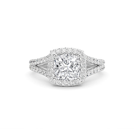 Cushion LG Diamond Ring in Yellow Gold - BH Diamond Center Antwerp