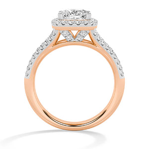 Cushion LG Diamond Ring in White Gold - BH Diamond Center Antwerp