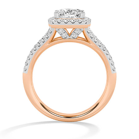 Cushion LG Diamond Ring in White Gold - BH Diamond Center Antwerp