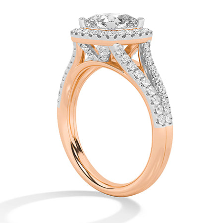 Cushion LG Diamond Ring in Yellow Gold - BH Diamond Center Antwerp