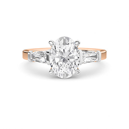 Bague en diamant LG ovale en or blanc - BH Diamond Center Anvers