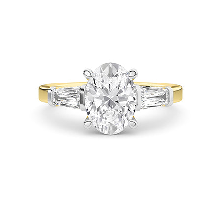 Bague en diamant LG ovale en or blanc - BH Diamond Center Anvers