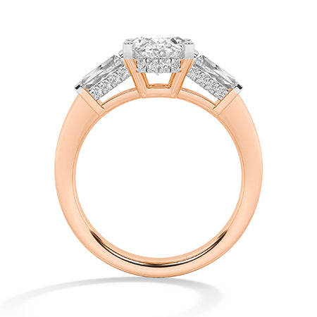 Bague en diamant LG ovale en or blanc - BH Diamond Center Anvers