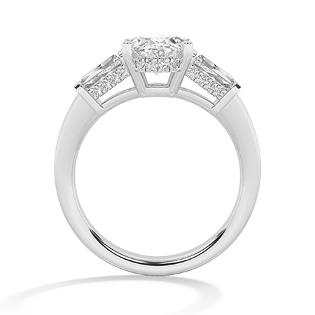 Bague en diamant LG ovale en or jaune - BH Diamond Center Anvers