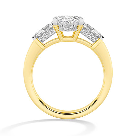 Bague en diamant LG ovale en or blanc - BH Diamond Center Anvers