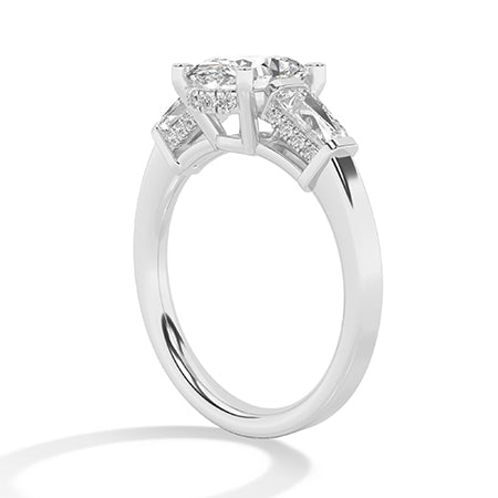 Bague en diamant LG ovale en or blanc - BH Diamond Center Anvers