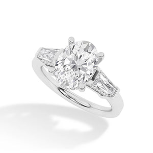 Bague en diamant LG ovale en or blanc - BH Diamond Center Anvers