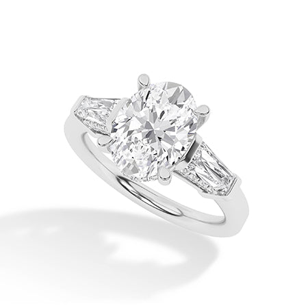 Bague en diamant LG ovale en or blanc - BH Diamond Center Anvers