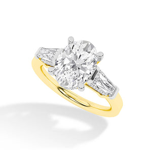 Bague en diamant LG ovale en or blanc - BH Diamond Center Anvers