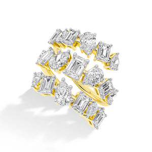 Emerald LG Diamond Ring in Yellow Gold - BH Diamond Center Antwerp