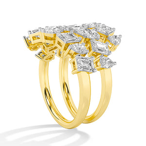 Emerald LG Diamond Ring in Yellow Gold - BH Diamond Center Antwerp