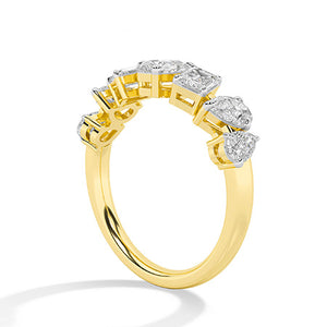 Smaragd LG diamanten ring in Geelgoud - BH Diamond Center Antwerpen